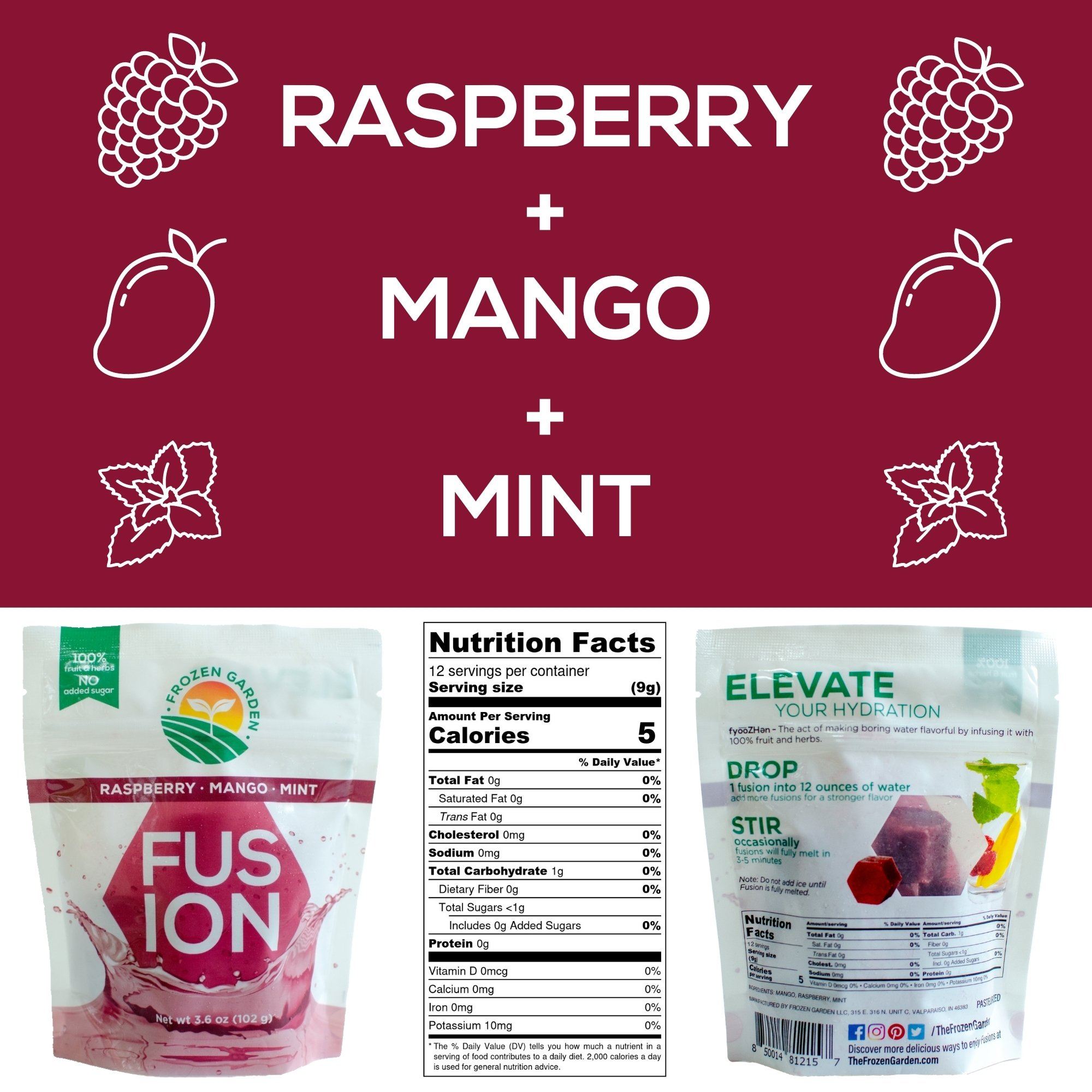 Raspberry + Mango + Mint.