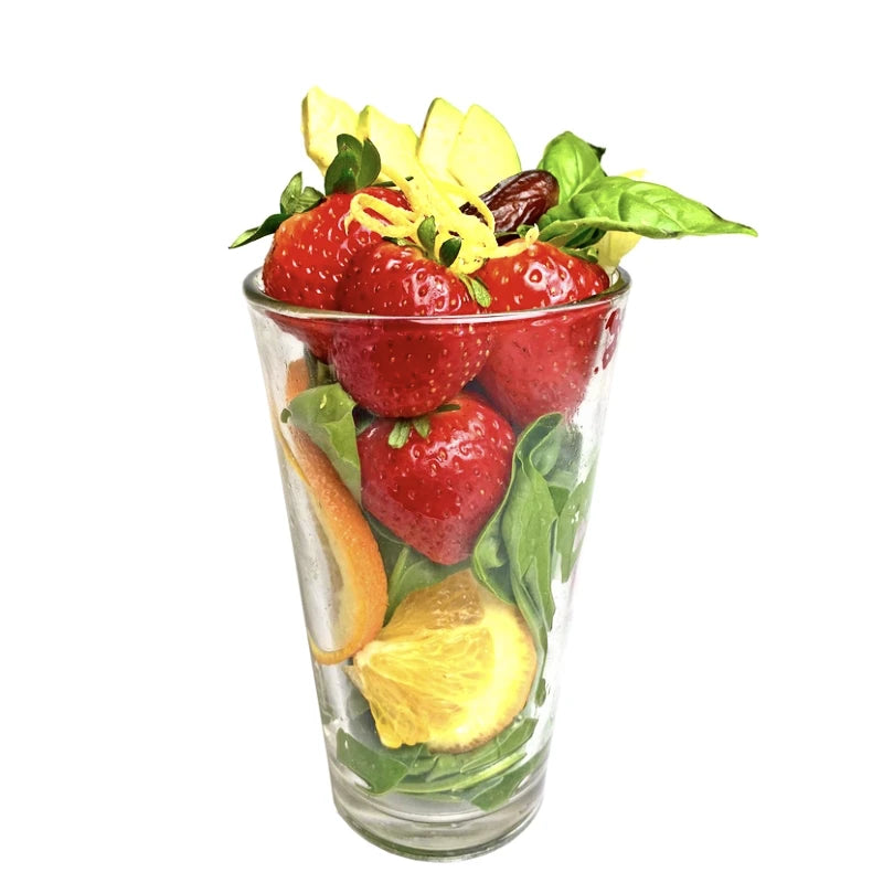 Strawberry Caprese Green Smoothie Ingredients - Strawberry Smoothie - Strawberry Spinach Smoothie - Frozen Garden